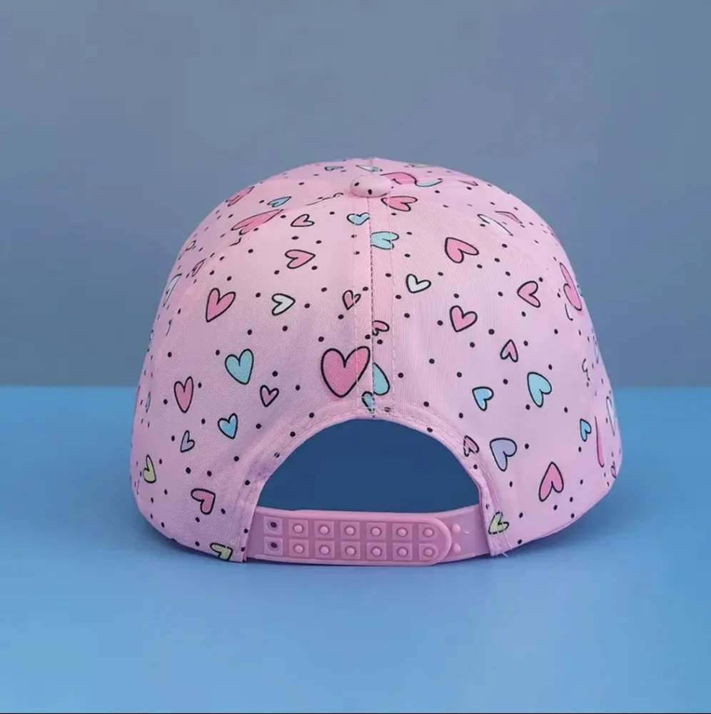 Pink Hearts Baseball Cap Girl